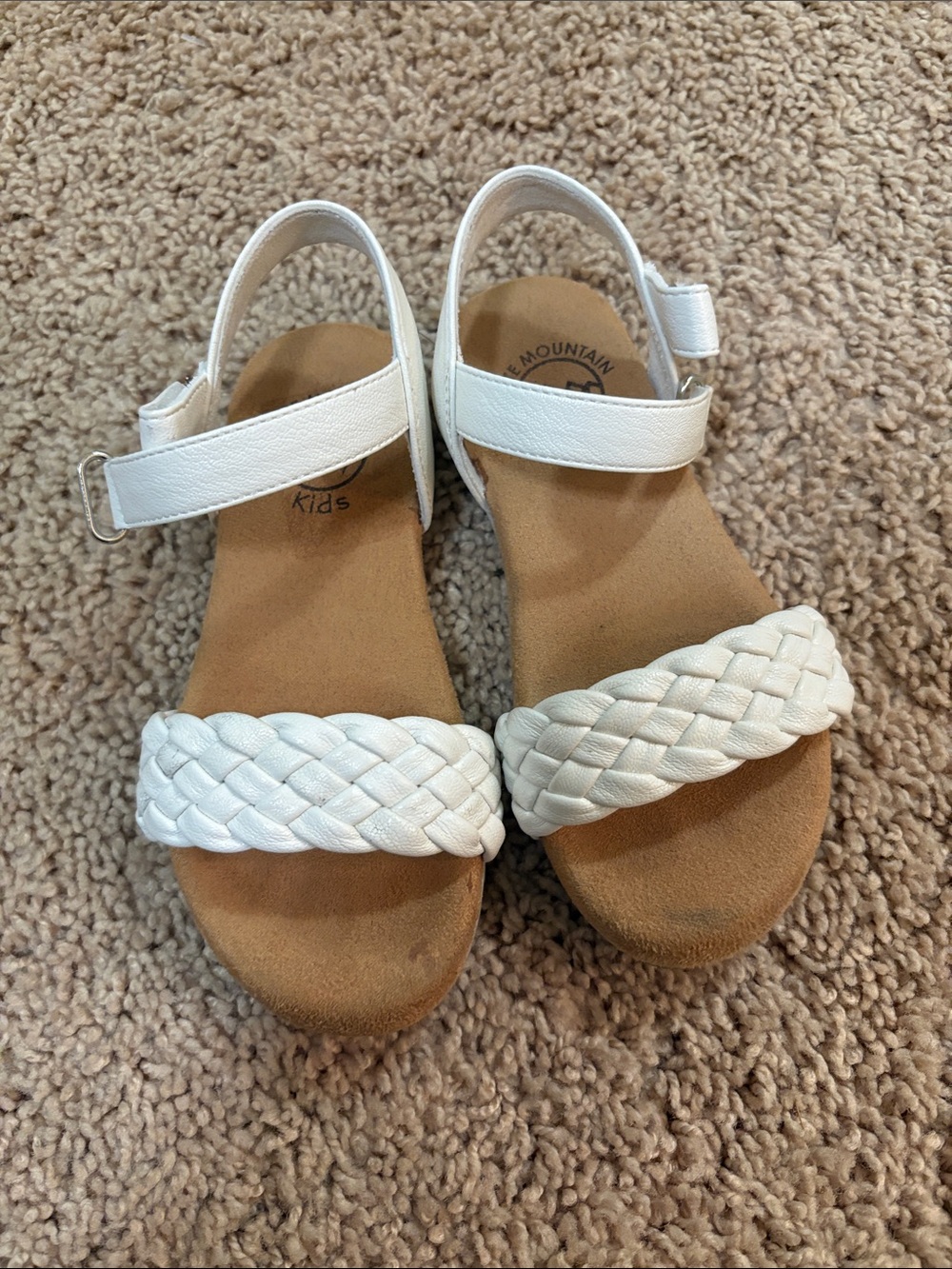 White Braided Strap Girls Sandals